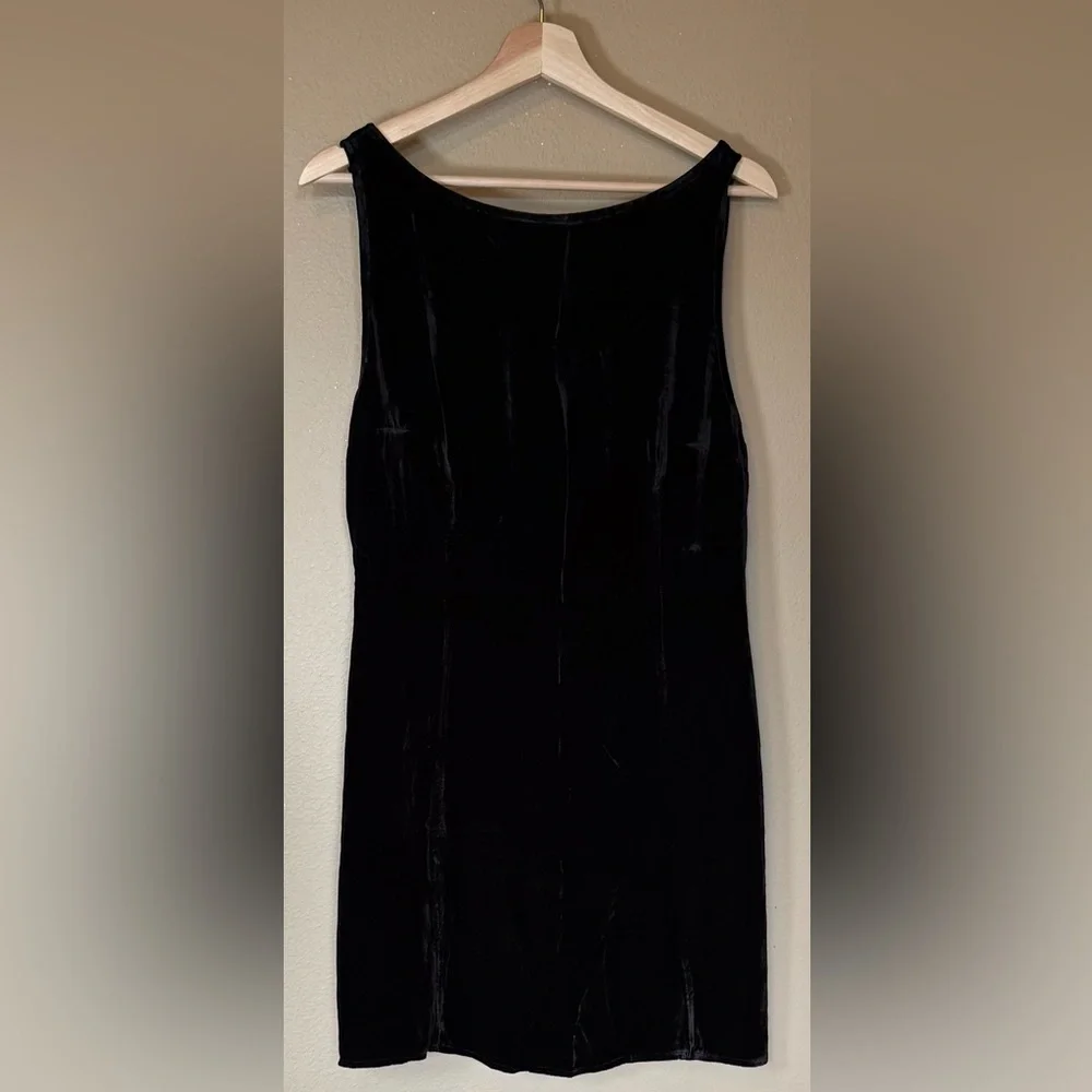 Reformation Black Silk Velvet Cocktail Mini Dress Size 10